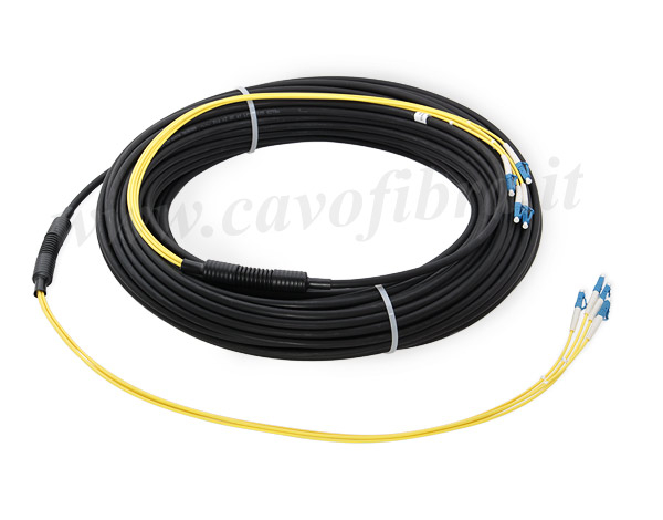 Cavo Fibra Ottica LC/LC OS2 Monomodale 9/125&mu;m Schermato 15m - Per Reti 10G/25G/40G/100G Interno/esterno